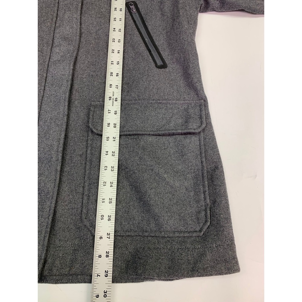 Woolrich Womens L/G Charcoal Gray Hooded Wool Blend Jacket Coat - Picture 13 of 13